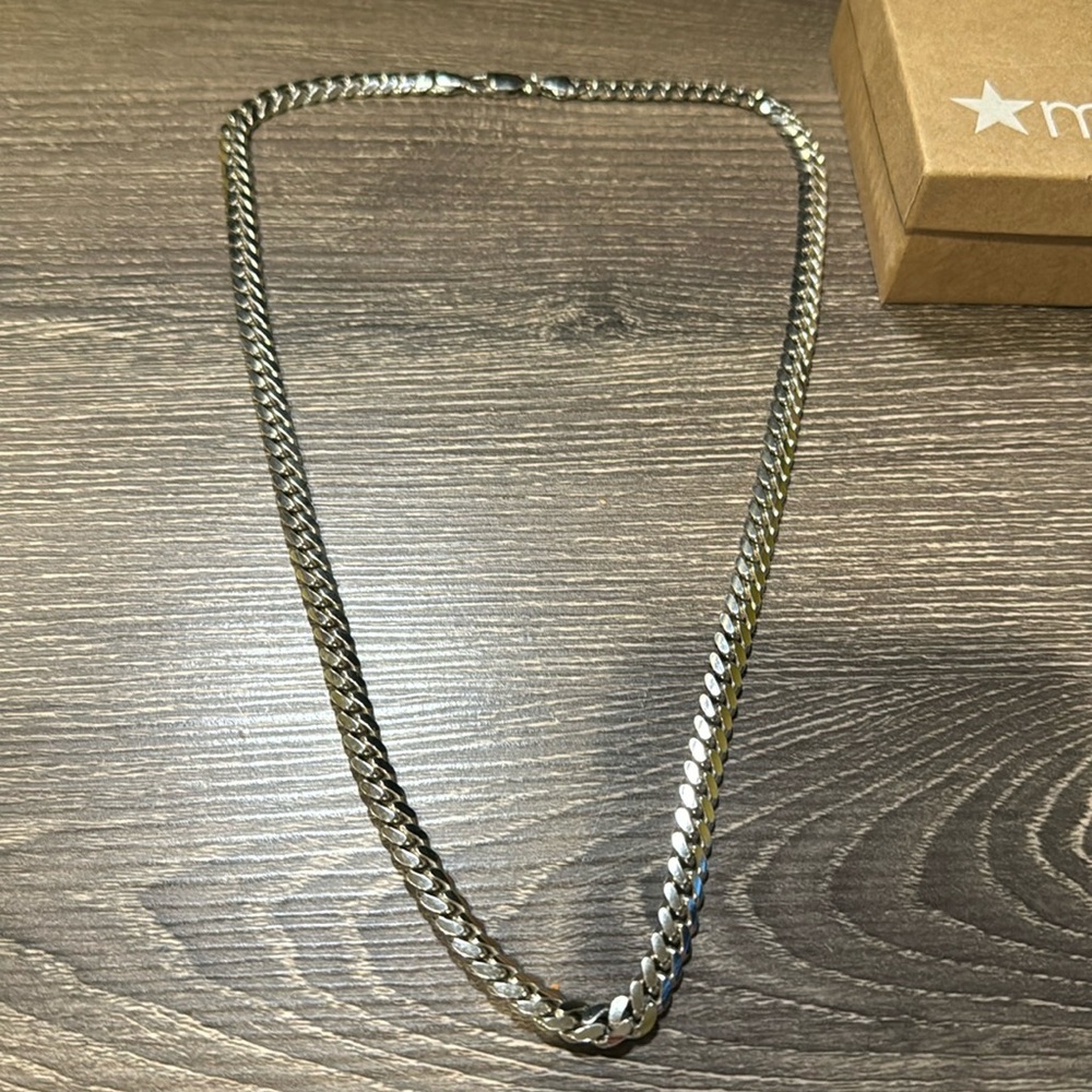 24” Sterling Silver Cuban Necklace.